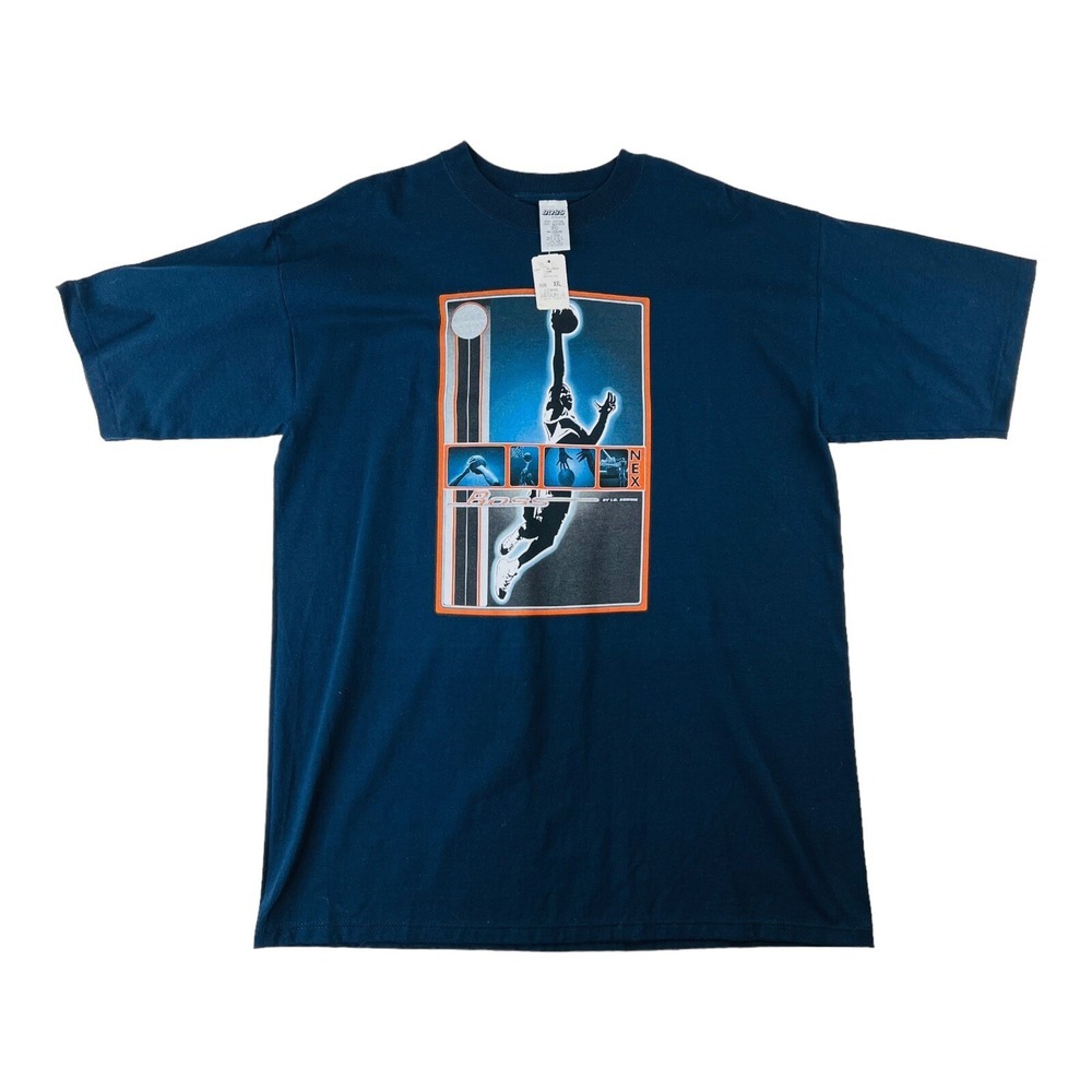NWT VTG DS BOSS by IG Design Blue‎ Basketball Graphic T-Shirt Mens Size 2XL XXL
